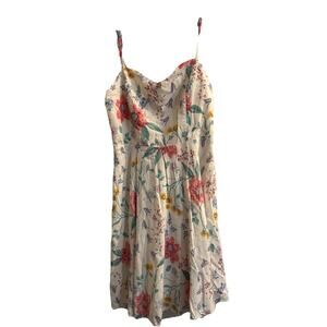 Old Navy Cam Dress Sz M Pink Cream Floral Quiet Girl Cottagecore Bohemian